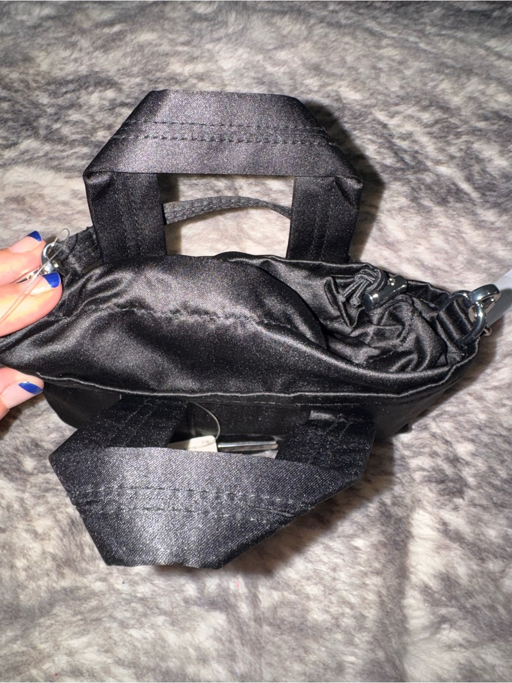 PINK Victoria's Secret Black Mini Tote Crossbody - Picture 2 of 2